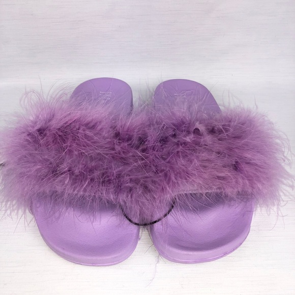 INC - Women’s Slides Feathered Purple - Picture 3 of 4